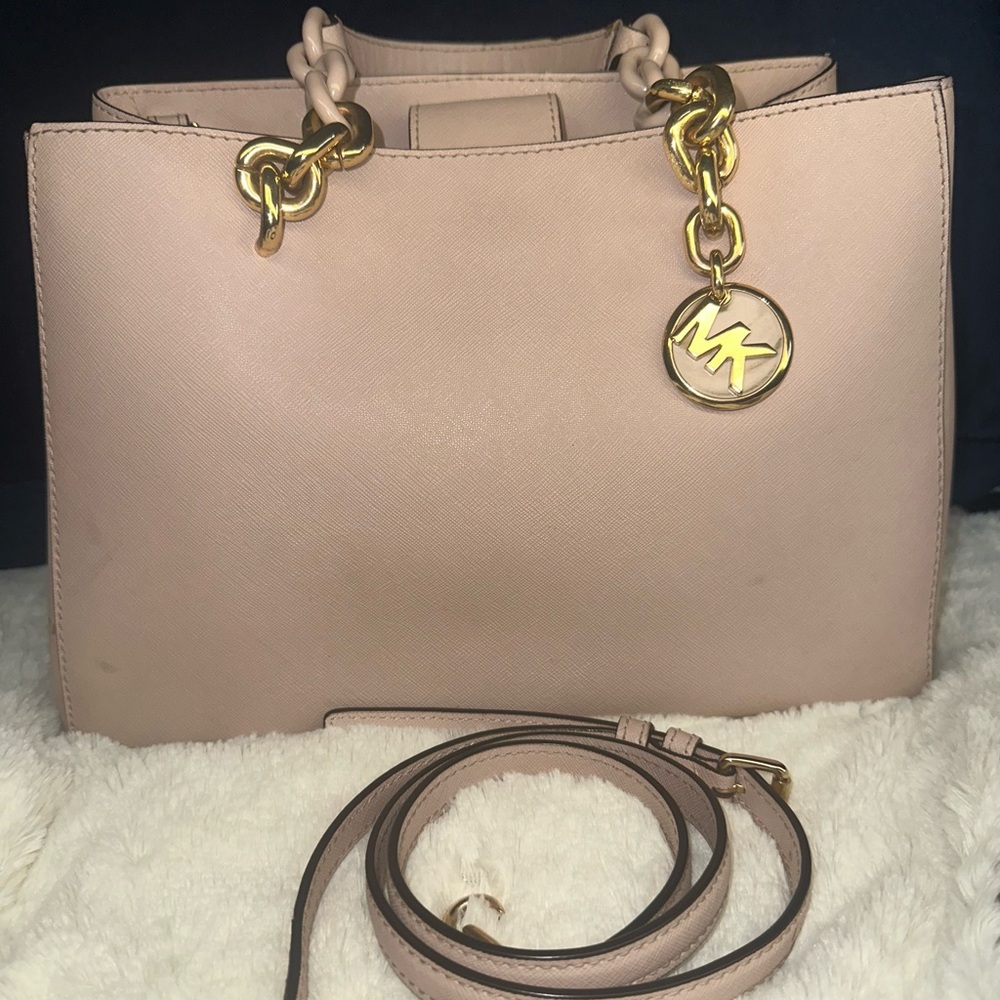 Michael Kors Blush Satchel with Gold Accents - Picture 2 of 8